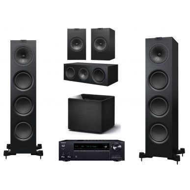 Домашний кинотеатр 5.1 KEF Q750 SATIN BLACK + AV-ресивер Onkyo TX-NR696 B M3